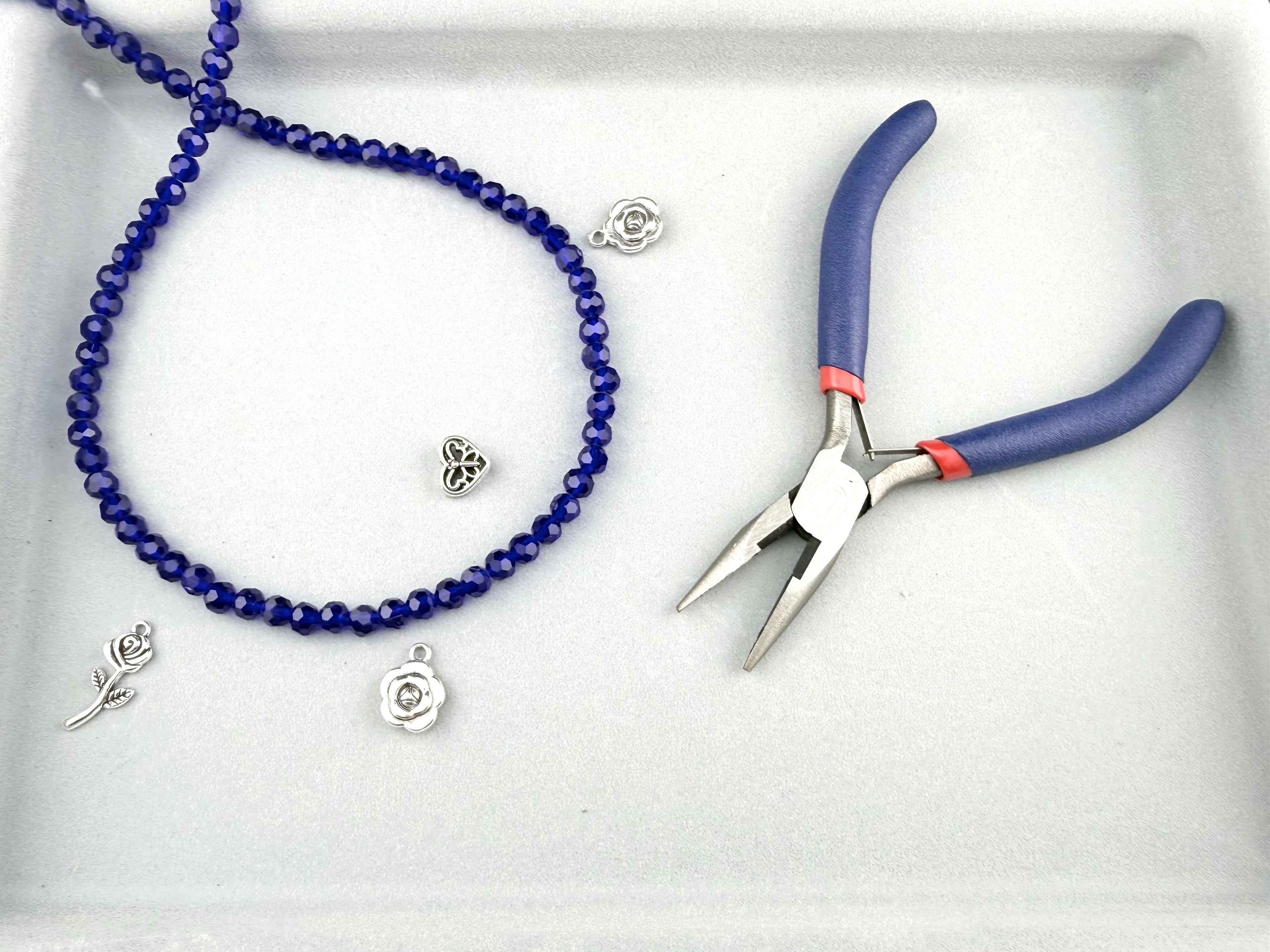 6mm Glass faceted round Beads Blue