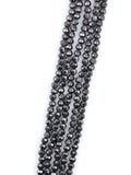 6mm Glass Faceted Round Beads Transparent Dark Gray