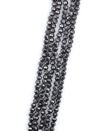 6mm Glass Faceted Round Beads Transparent Dark Gray