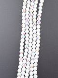 6mm Glass Faceted Round Beads White AB