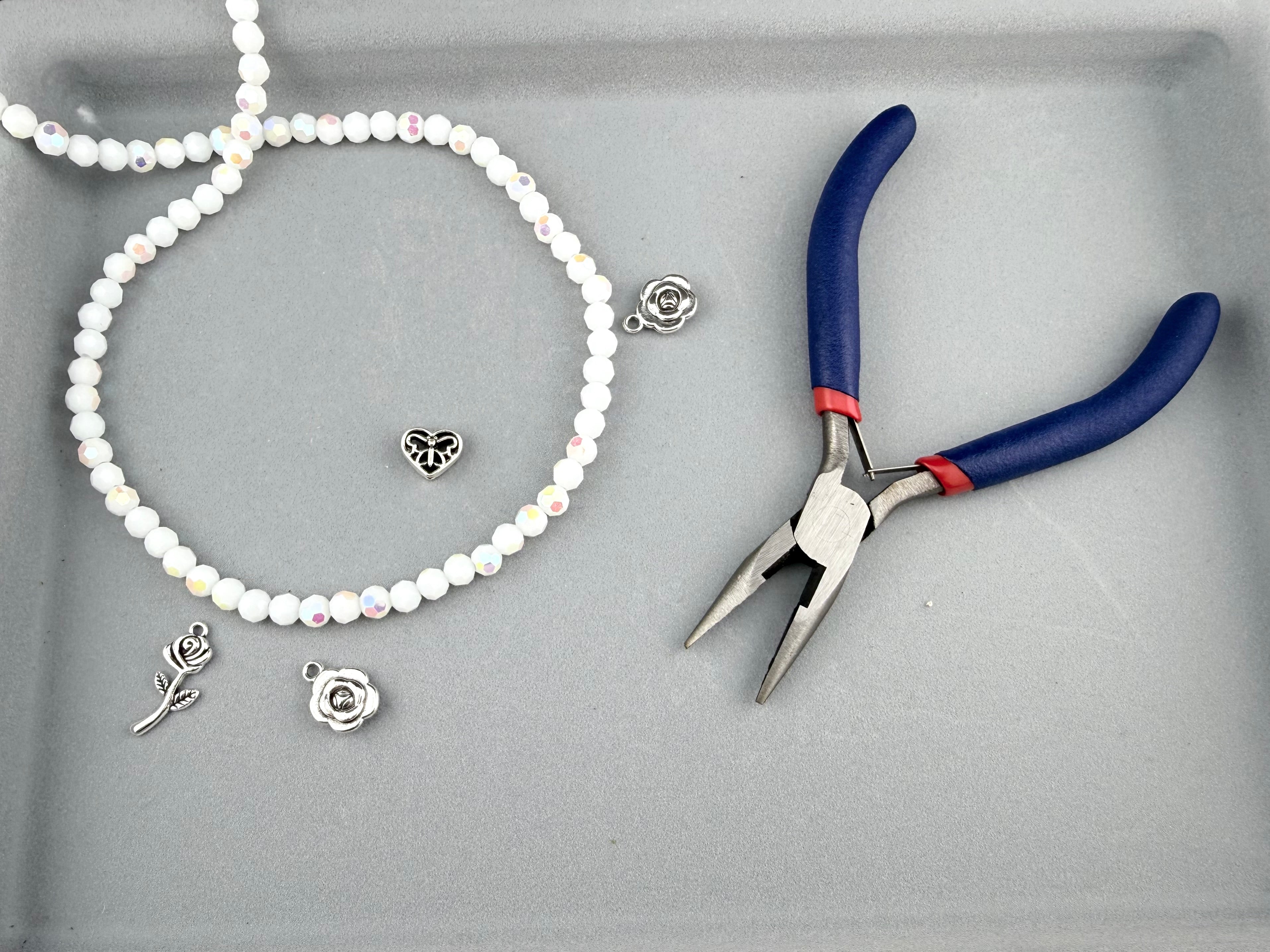 6mm Glass Faceted Round Beads Shiny White
