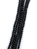 6mm Glass Faceted Round Beads Black
