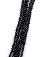 6mm Glass Faceted Round Beads Black