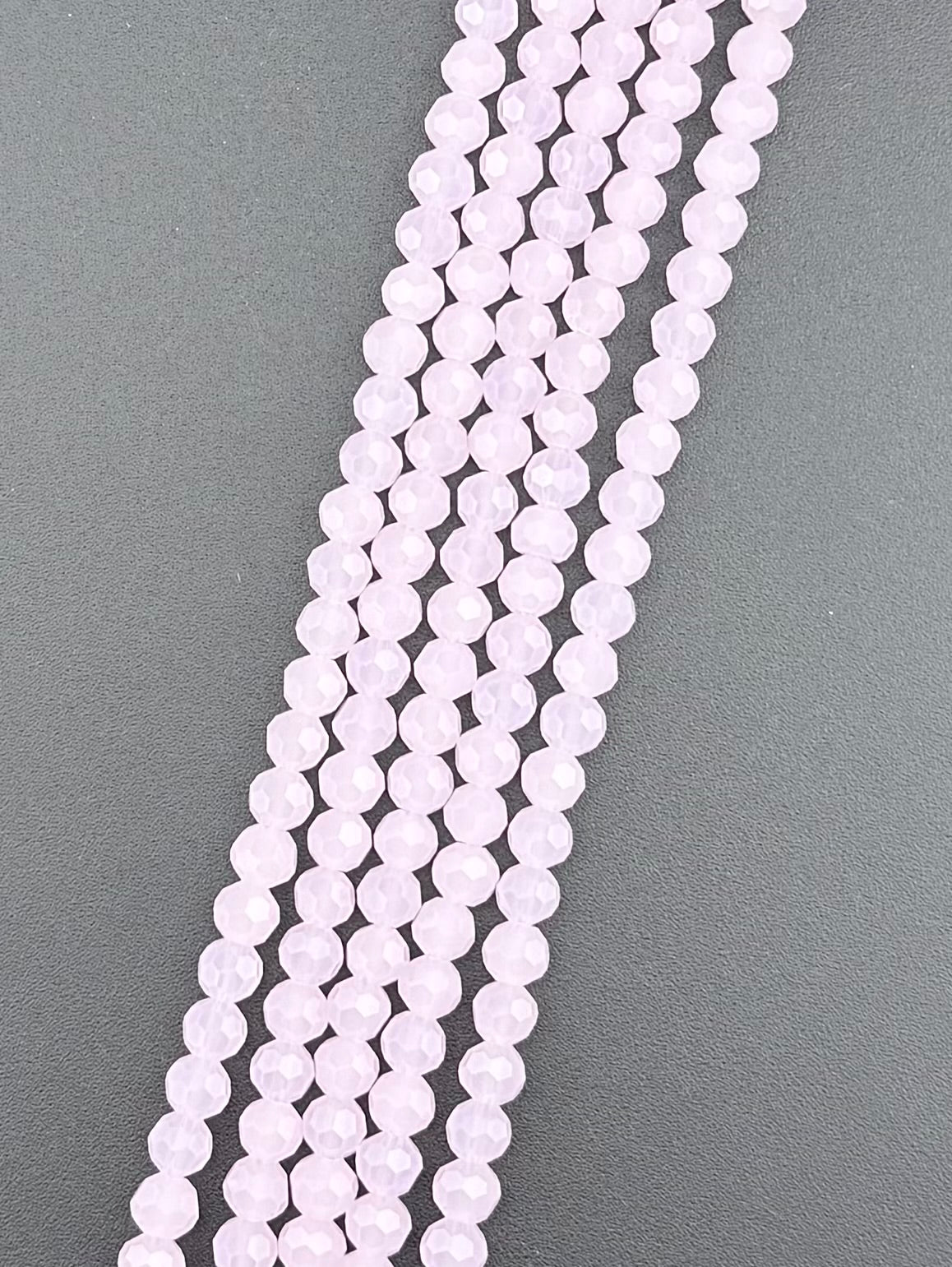 6mm Glass Faceted Round Beads Pink