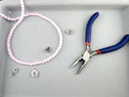6mm Glass Faceted Round Beads Pink