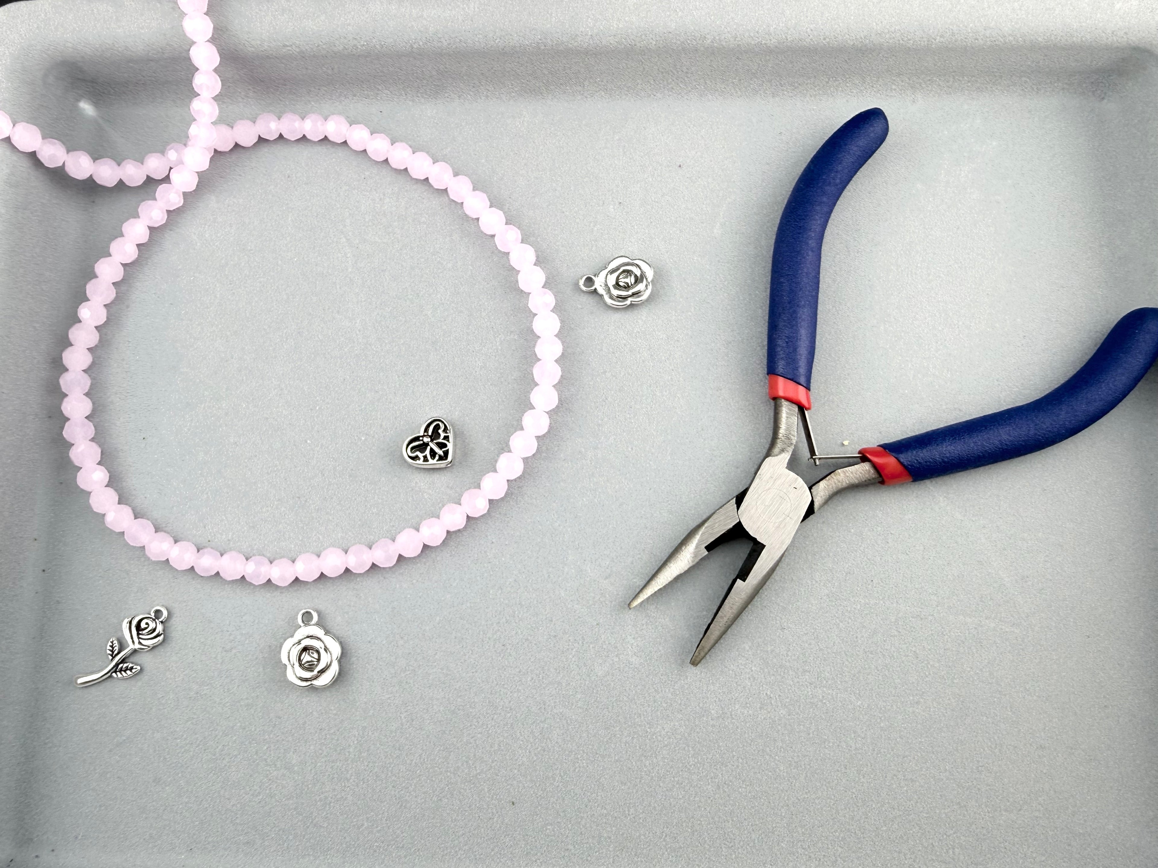 6mm Glass Faceted Round Beads Pink