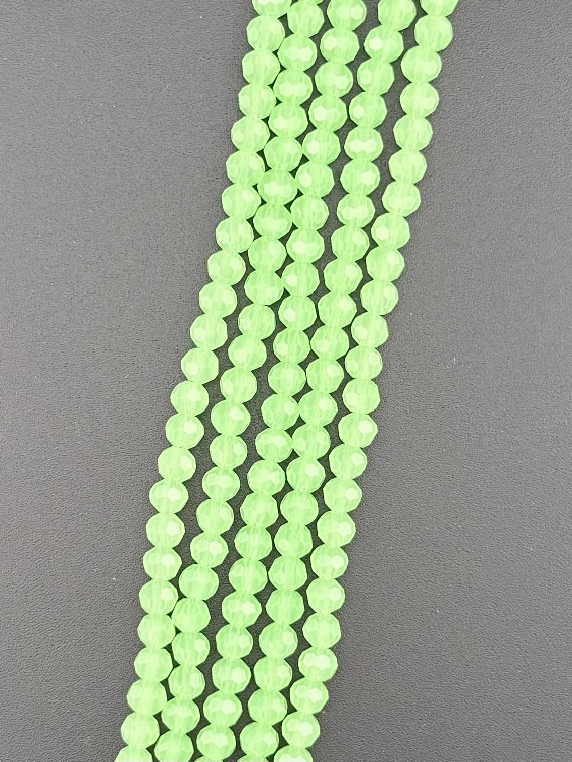 6mm Glass Faceted Round Beads Mint Green