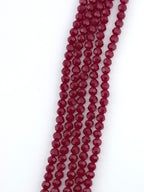 6mm Glass Faceted Round Beads Dark Red