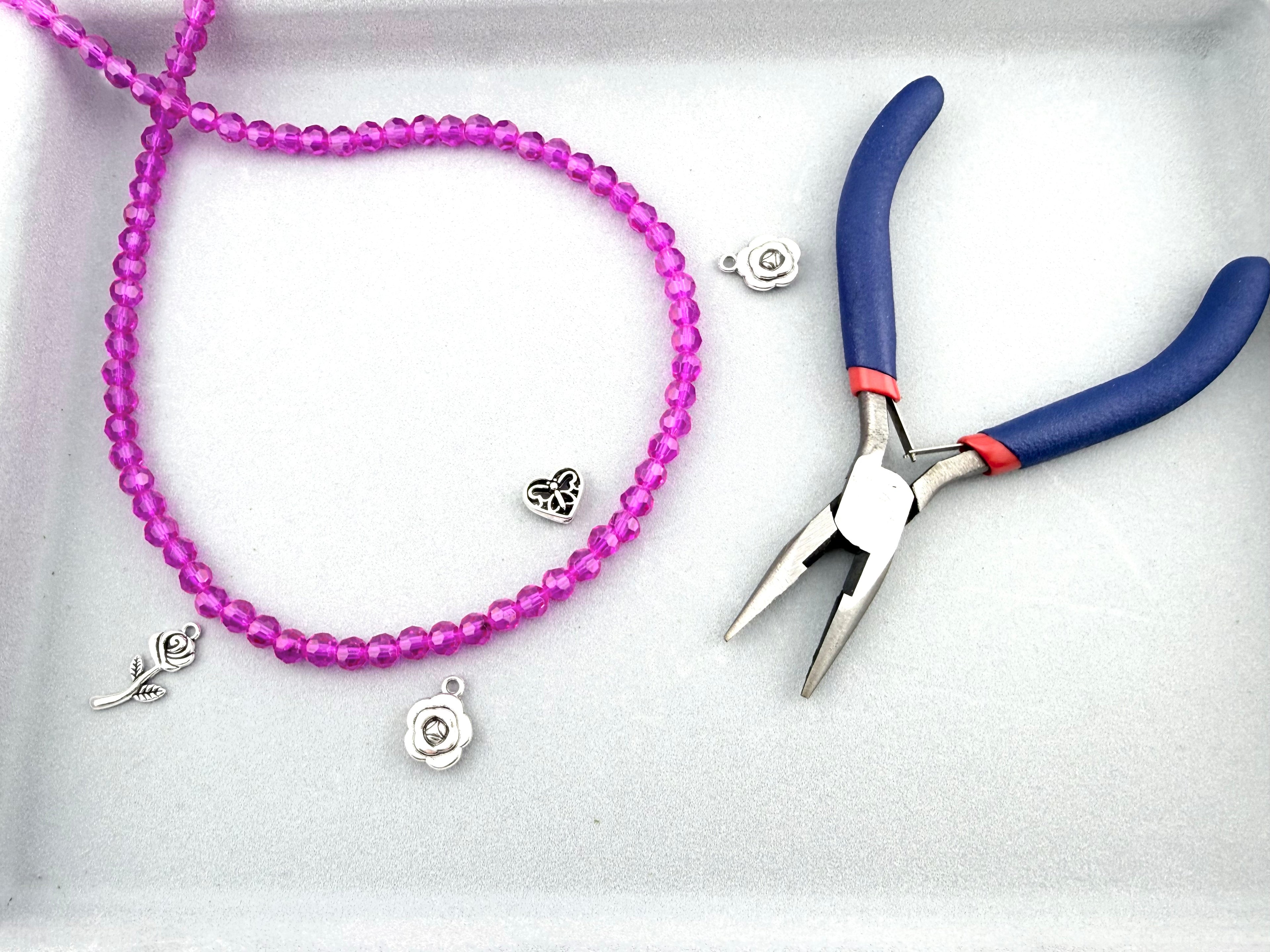 6mm Glass Faceted Round Beads Light Purple