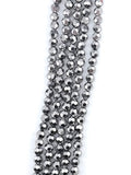 6mm Glass Faceted Round Beads Silver