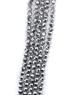 6mm Glass Faceted Round Beads Silver
