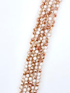 6mm Glass Faceted Round Beads White Brown
