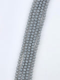6mm Glass Faceted Round Beads Light Gray