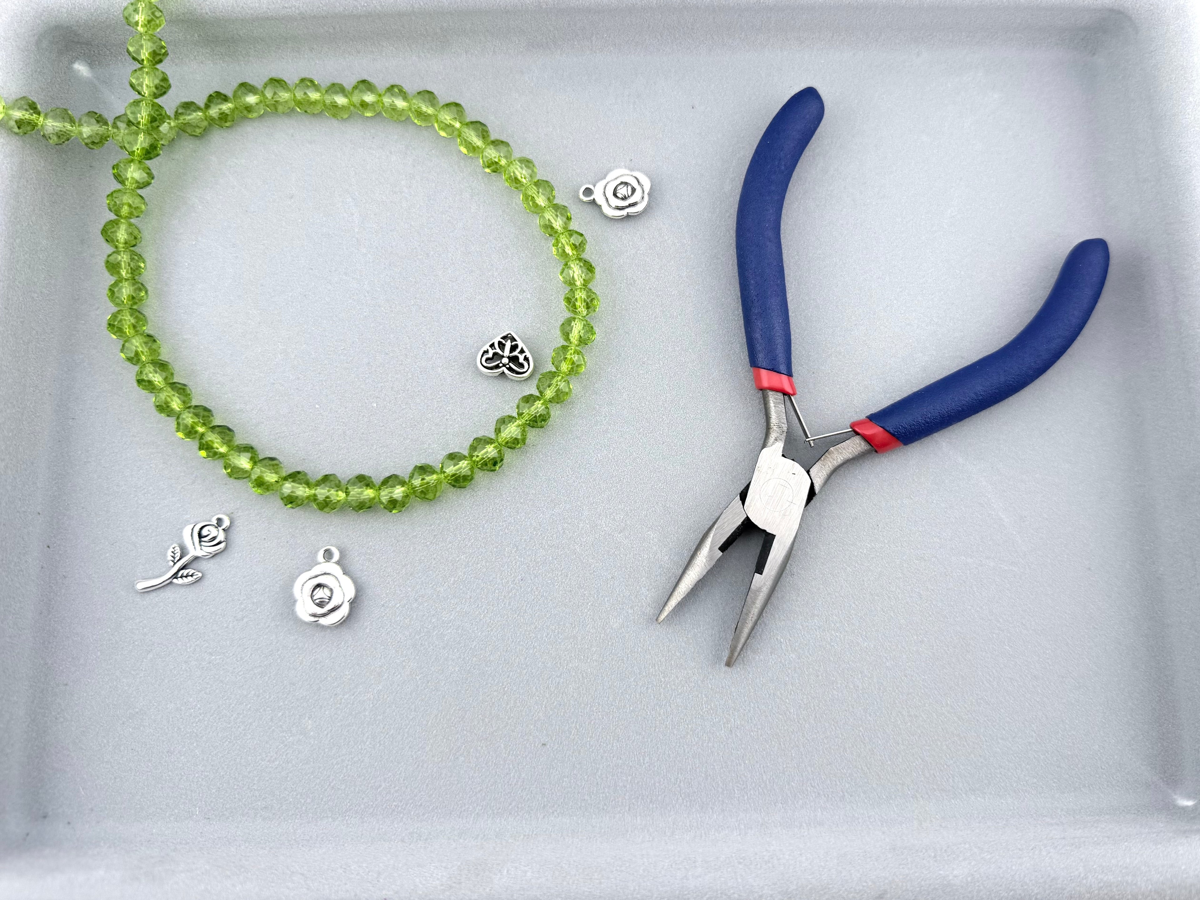 8mm Glass Faceted Rondelle Beads Light Green