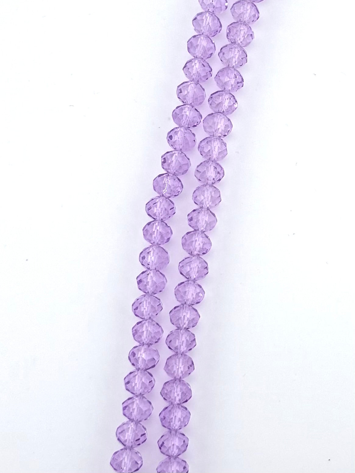 8mm Glass Faceted Rondelle Beads Light Purple