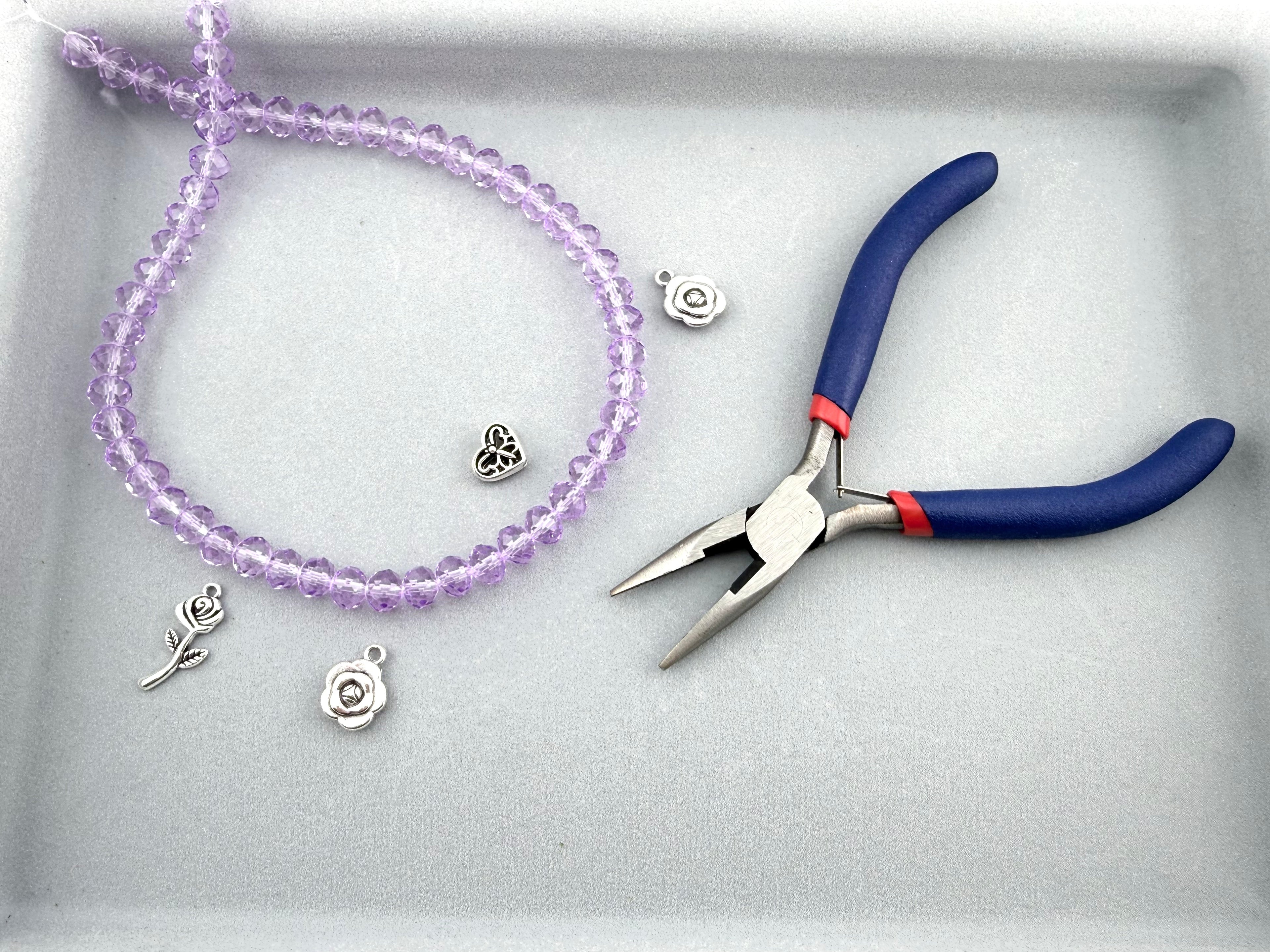 8mm Glass Faceted Rondelle Beads Light Purple