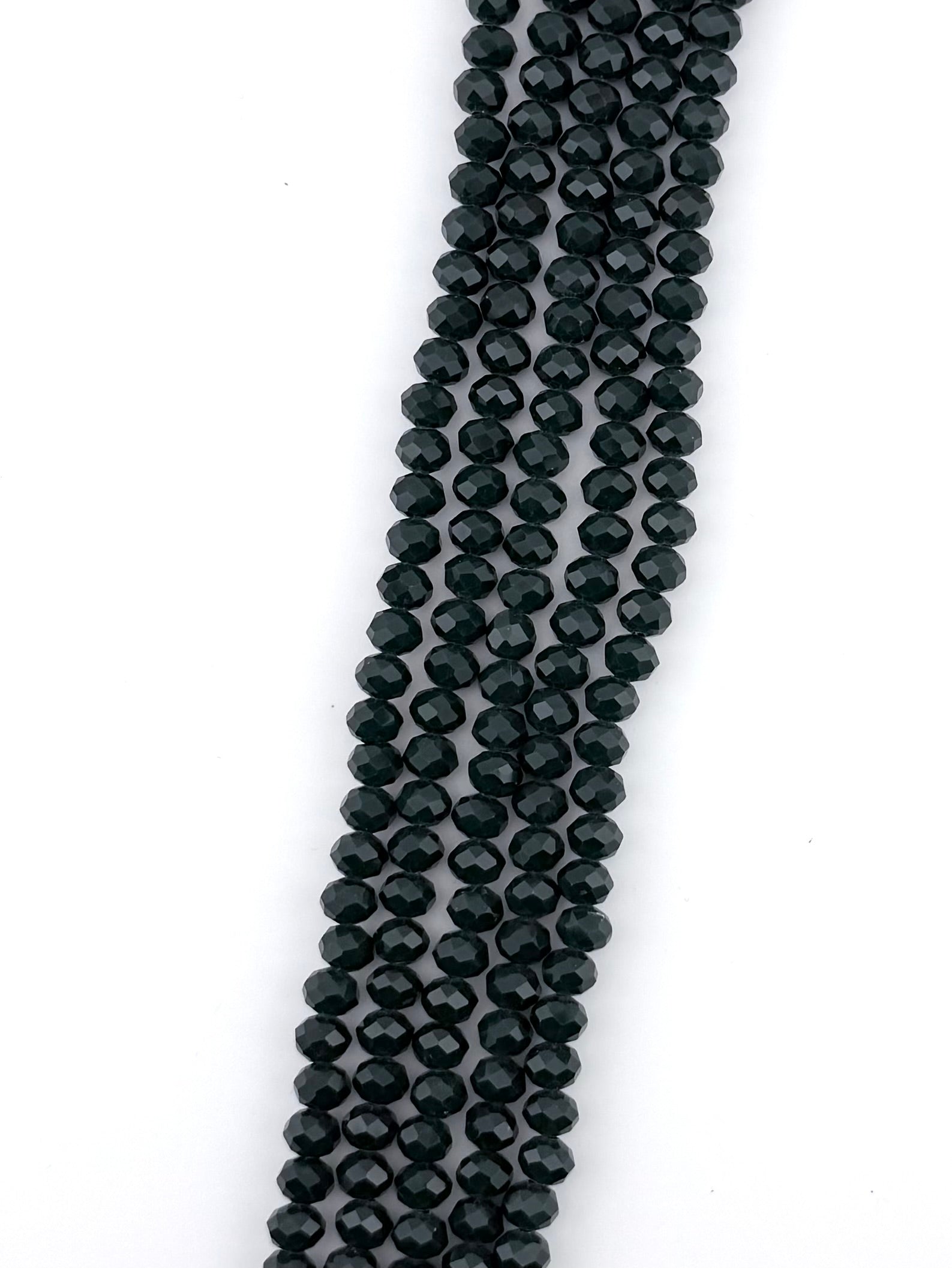 8mm Glass Faceted Rondelle Beads Dark Green