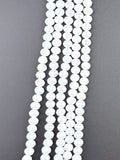 8mm Glass Faceted Rondelle Beads White AB
