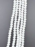 8mm Glass Faceted Rondelle Beads Shiny White