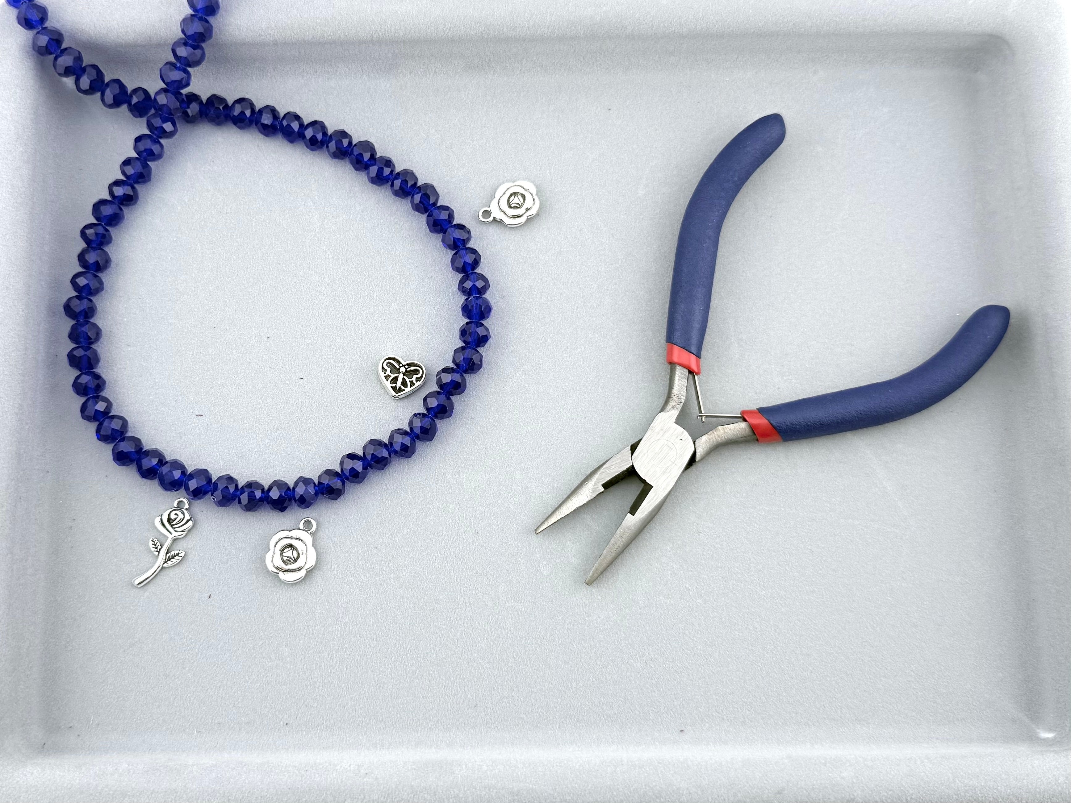 8mm Glass Faceted Rondell Beads Blue