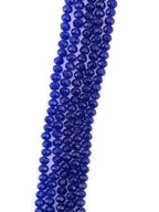 8mm Glass Faceted Rondelle Beads Blue