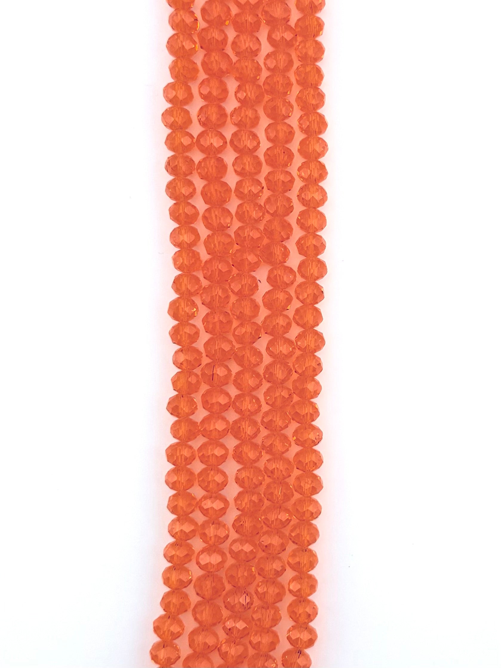 8mm Glass Faceted Rondelle Beads Orange