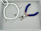8mm Glass Faceted Rondelle Beads White