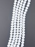 8mm Glass Faceted Rondelle Beads White