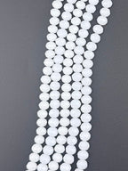 8mm Glass Faceted Rondelle Beads White