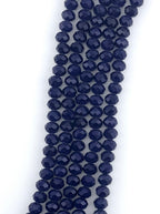 8mm Glass Faceted Rondelle Beads Dark Blue
