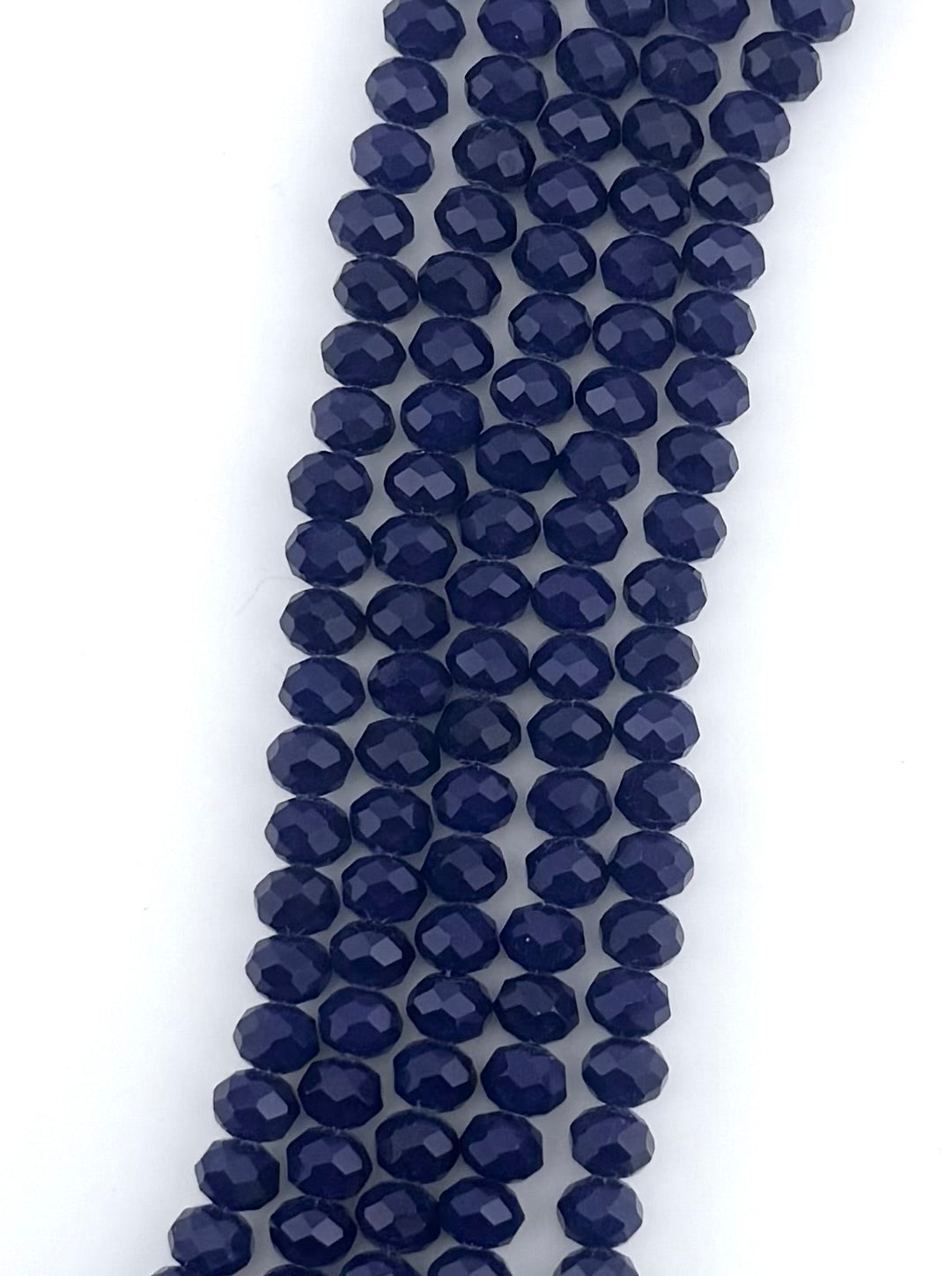 8mm Glass Faceted Rondelle Beads Dark Blue