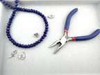 8mm Glass Faceted Rondelle Beads Dark Blue