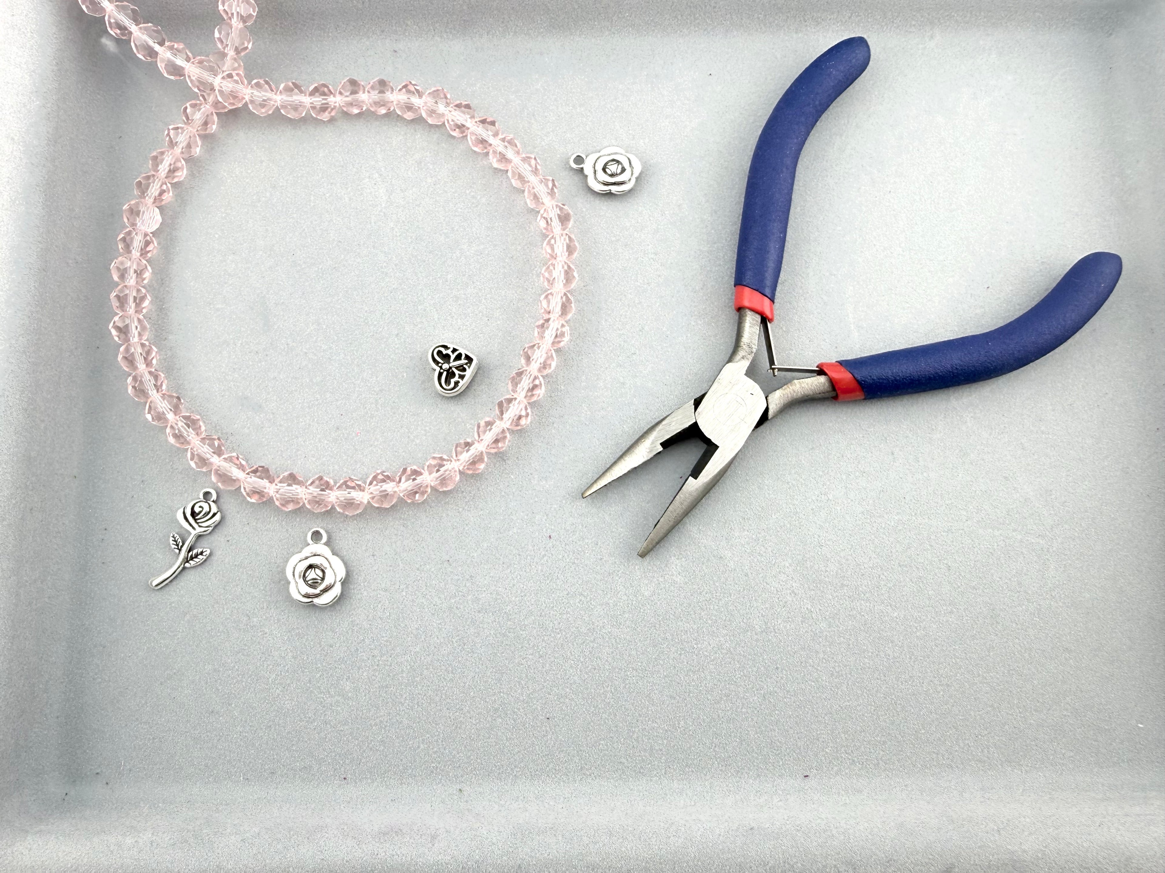8mm Glass Faceted Rondelle Beads Crystal Pink
