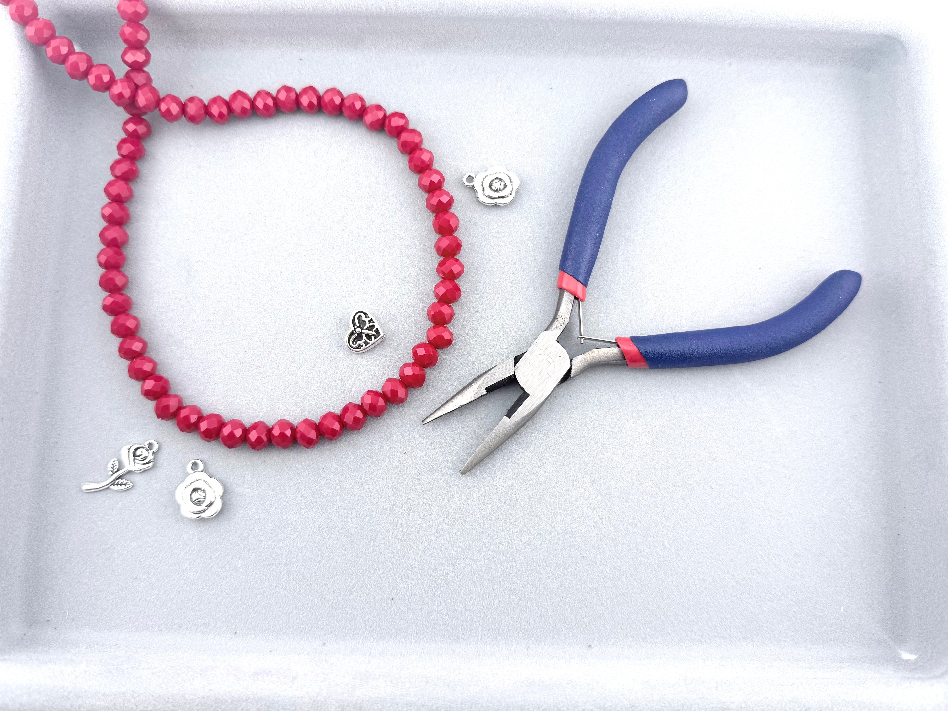 8mm Glass Rondelle Beads Red