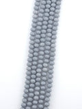 8mm Glass Faceted Rondelle Beads Gray
