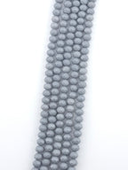 8mm Glass Faceted Rondelle Beads Gray