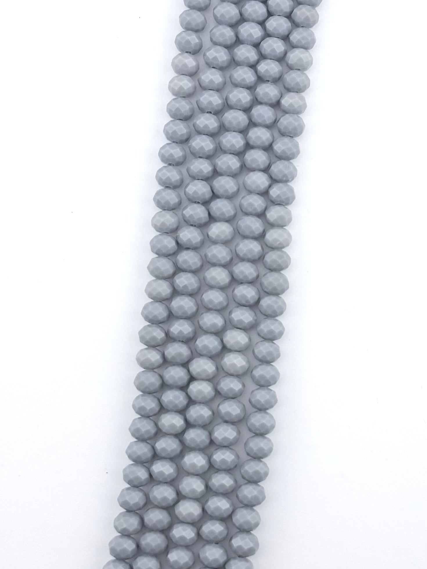 8mm Glass Faceted Rondelle Beads Gray