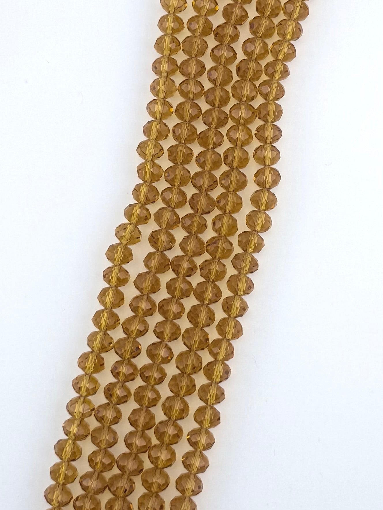 8mm Glass Faceted Rondelle Beads Topaz