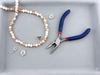 8mm Glass Faceted Rondelle Beads White-Brown