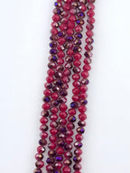 6mm Glass Faceted Rondelle Beads Red-Siam