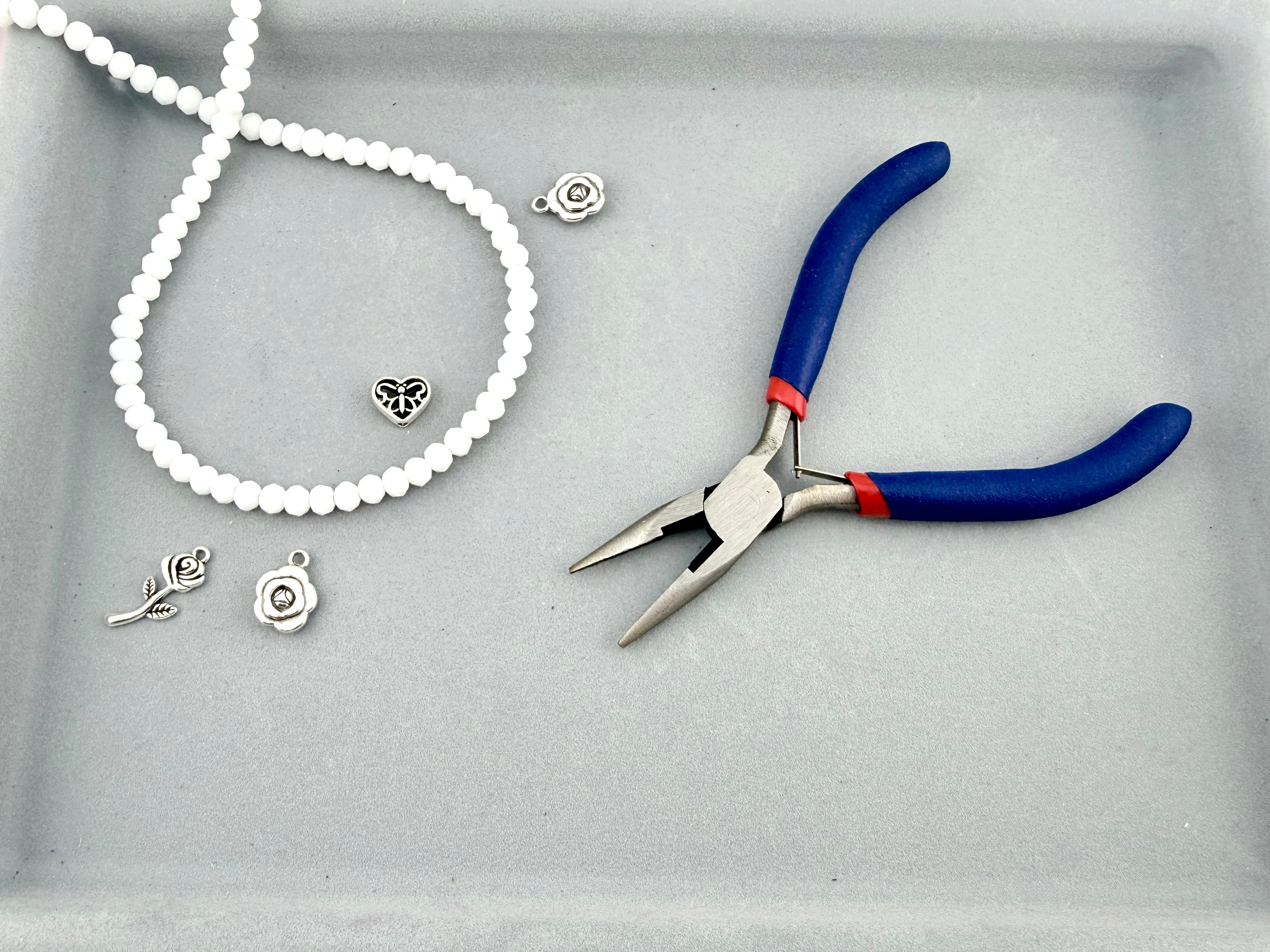 6mm Glass Faceted Rondelle Beads White