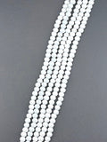 6mm Glass Faceted Rondelle Beads White