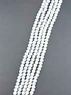 6mm Glass Faceted Rondelle Beads White