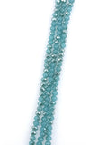 6mm Glass Faceted Rondelle Beads Turquoise Blue
