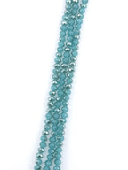 6mm Glass Faceted Rondelle Beads Turquoise Blue