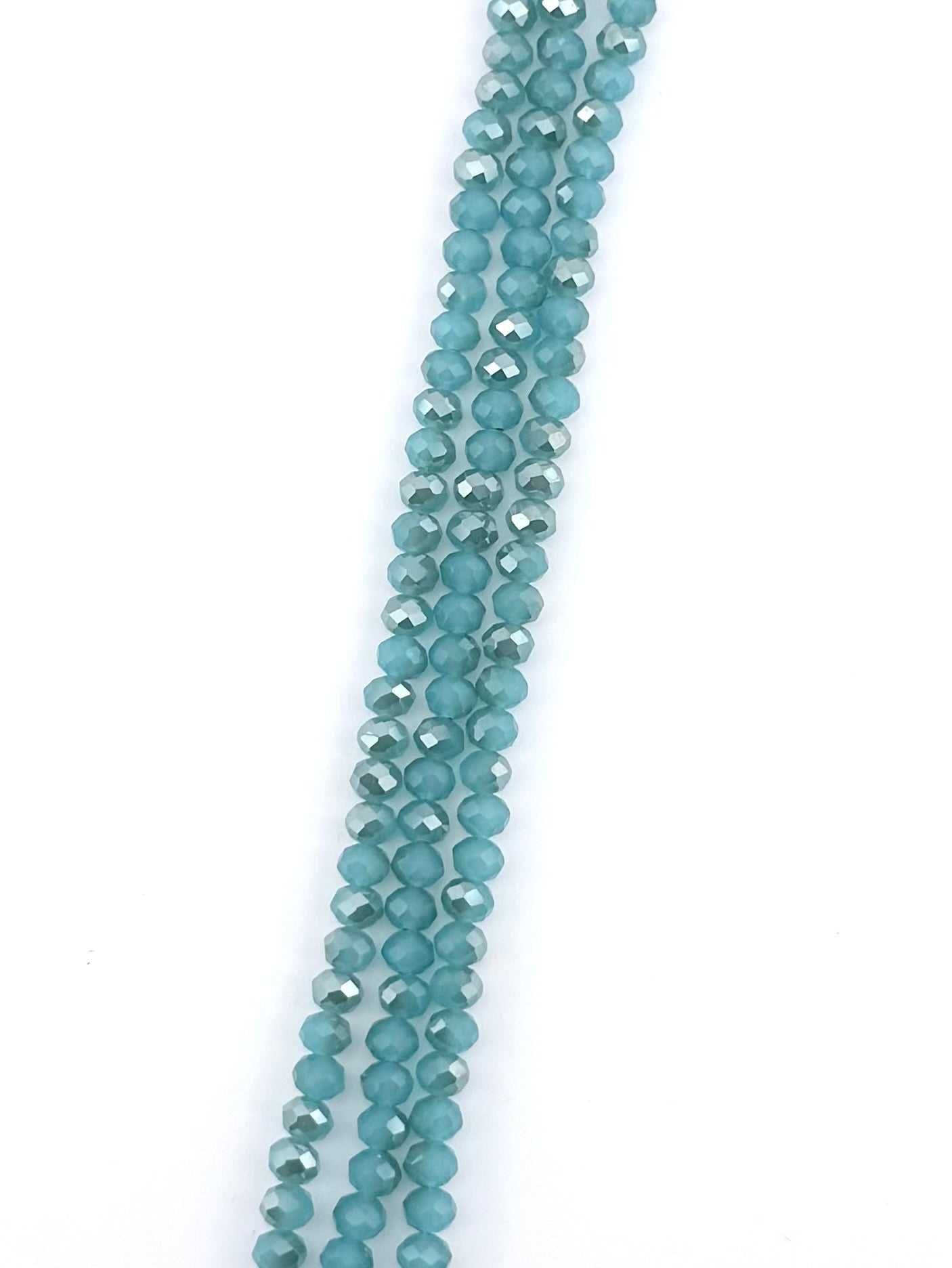 6mm Glass Faceted Rondelle Beads Turquoise Blue