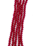 6mm Glass Faceted Rondelle Beads Dark Red