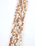 6mm Glass Faceted Rondelle Beads White-Brown