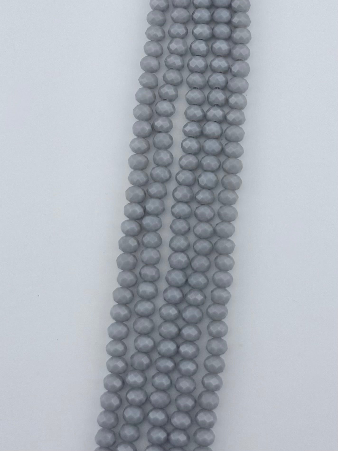 6mm Glass Faceted Rondelle Beads Gray