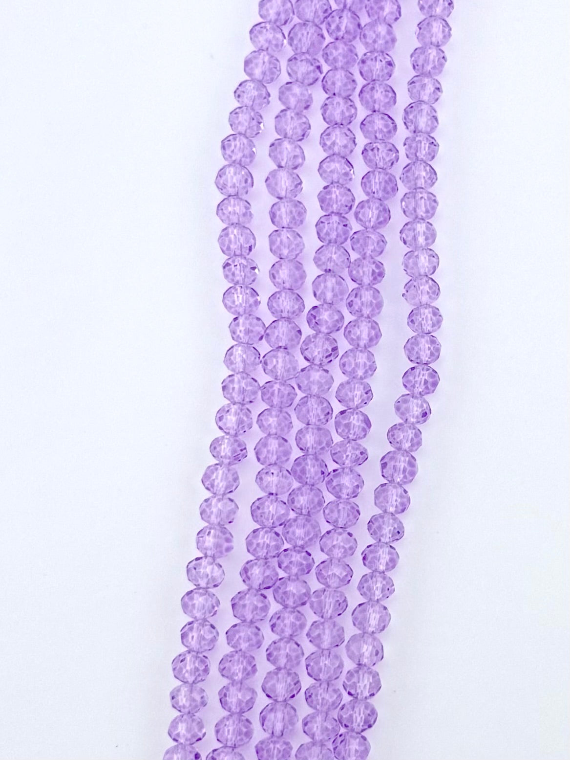 6mm Glass Faceted Rondelle Beads Light Purple